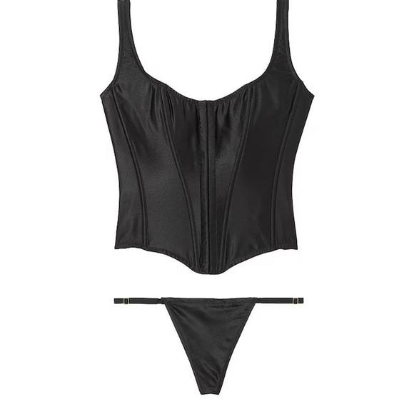 VS Black Satin Corset - Picture 8 of 8